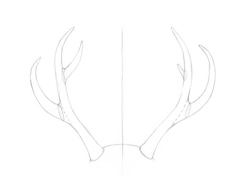 850x640 how to draw antlers step - Antlers Drawing