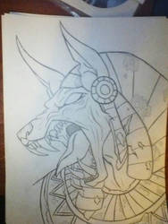188x250 Anubis Drawing - Anubis Drawing