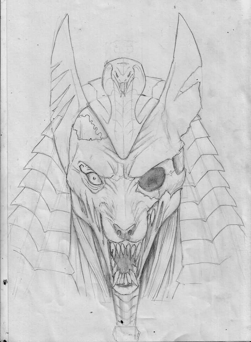 800x1087 Anubis Lineart Black For Free Download - Anubis Drawing