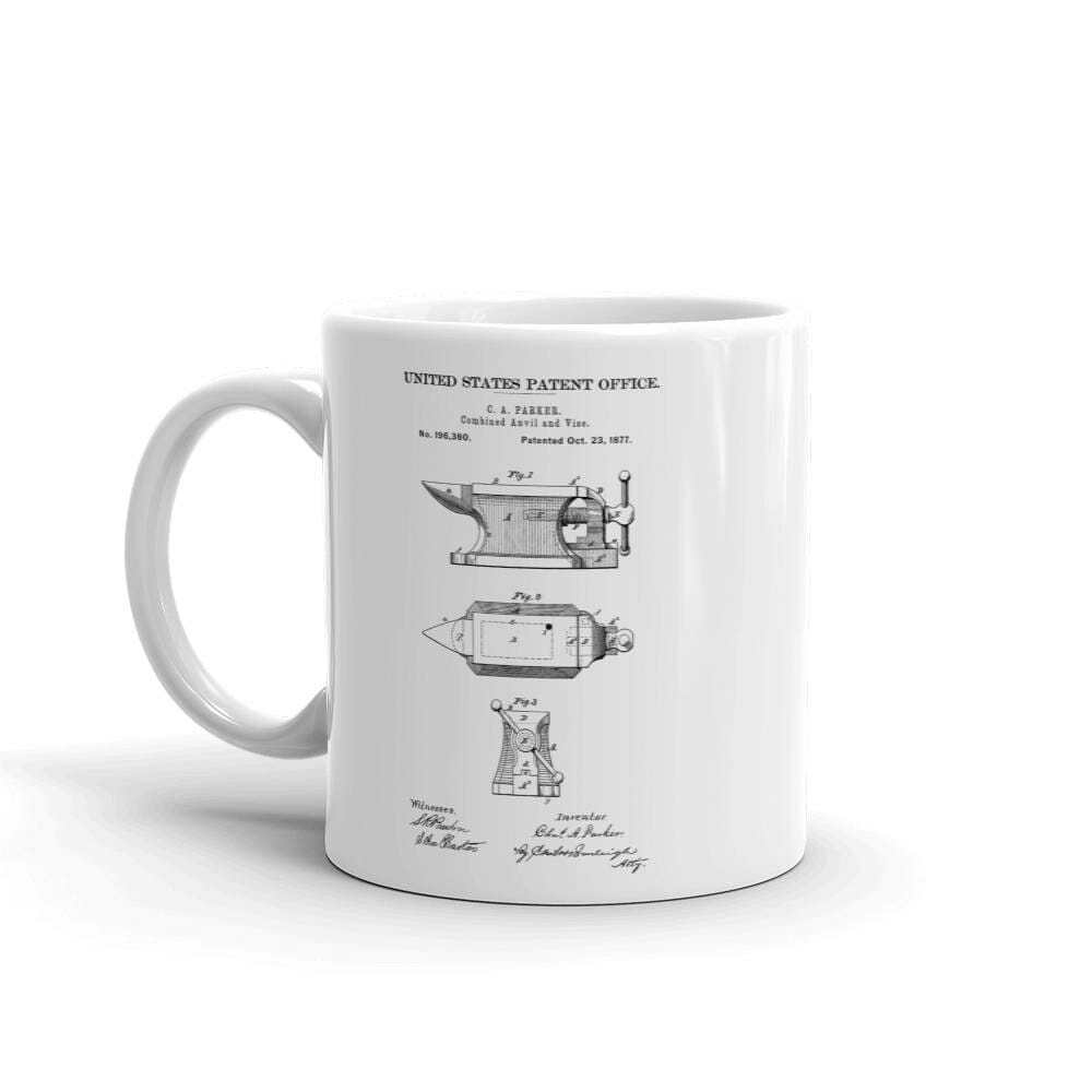 1000x1000 anvil vise patent mug patent mug, vintage equipment - Anvil Drawing
