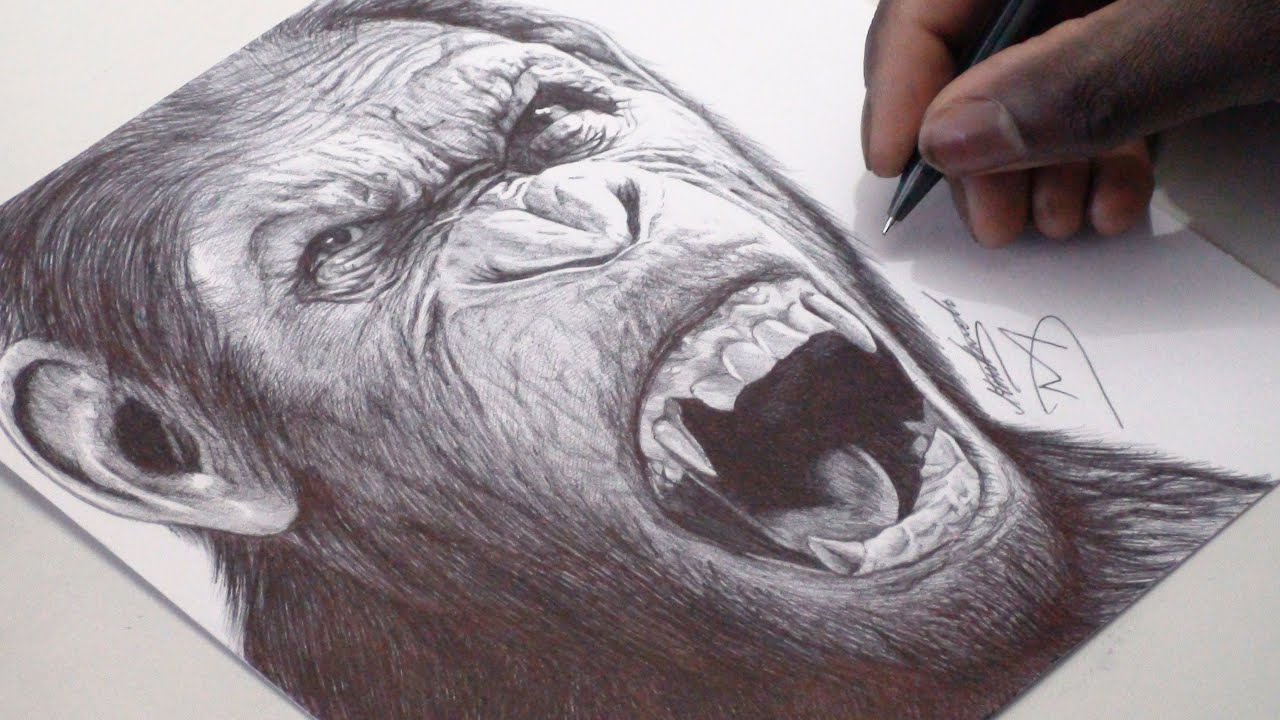 1280x720 drawing caesar planet of the apes - Ape Drawing