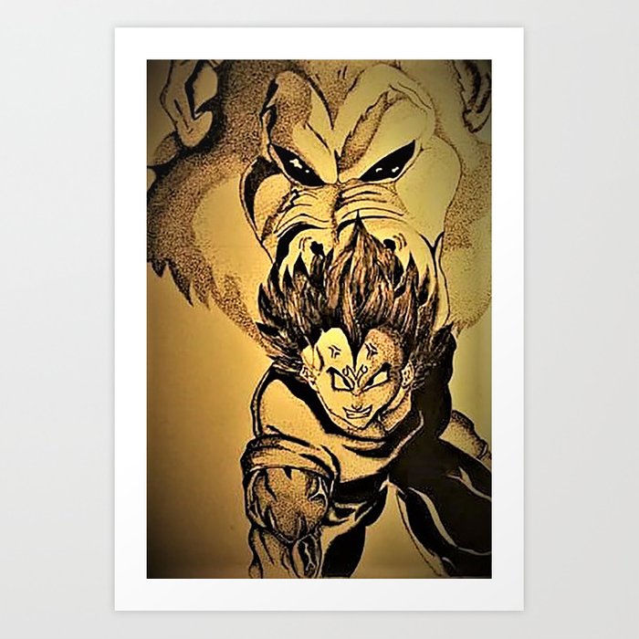 700x700 vegeta and the great ape drawing art print - Ape Drawing