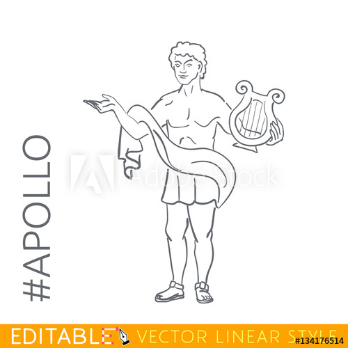 500x500 apollo god of music, arts, knowledge, healing, prophecy, poetry - Apollo Drawing
