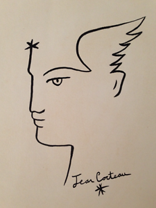 225x300 jean cocteau french art plate signed apollo wing drawing sketch - Apollo Drawing