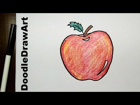 480x360 Drawing How To Draw Cartoon Apple - Apple Cartoon Drawing