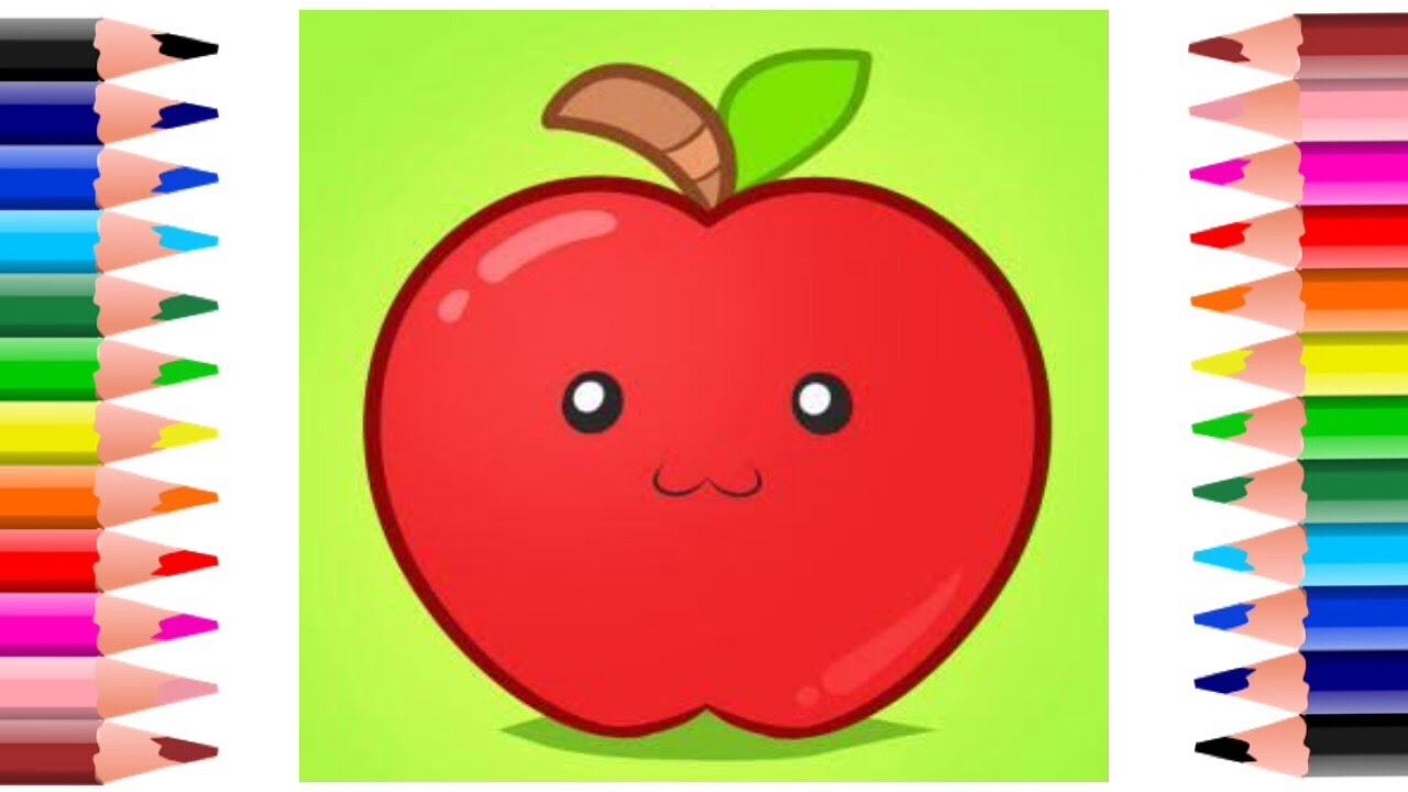 1280x720 How To Draw Apple Step - Apple Cartoon Drawing