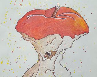 340x270 Apple Core Drawing Etsy - Apple Core Drawing