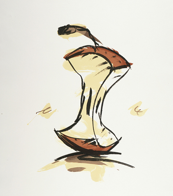 560x633 Artwork - Apple Core Drawing