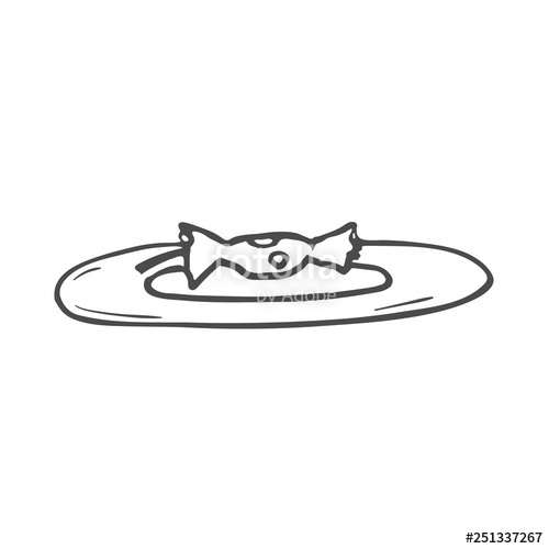 500x500 Drawing Of An Apple Core On The Plate Doodle Stock Image - Apple Core Drawing