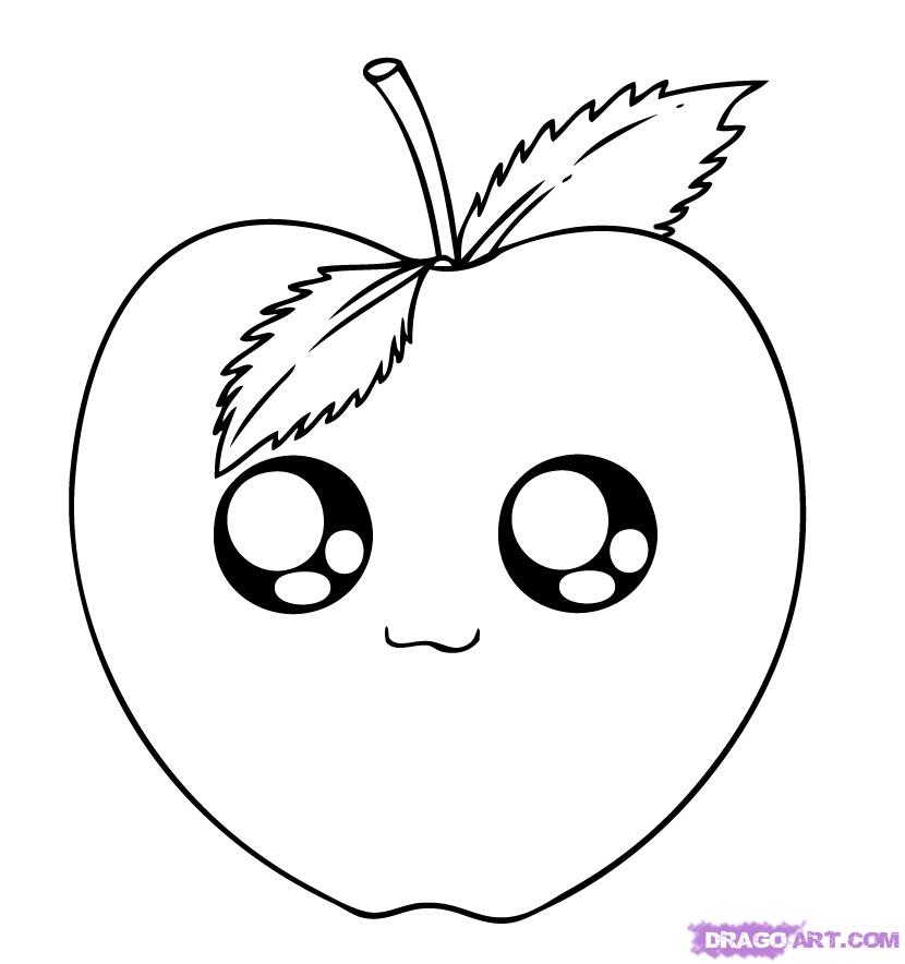 830x884 How To Draw An Apple, Step - Apple Drawing