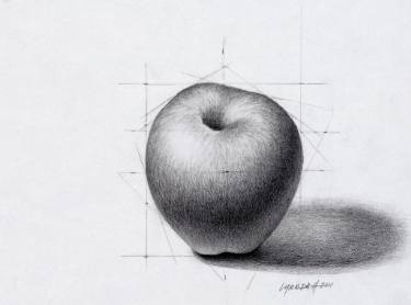 375x278 It All Started With An Apple Drawing - Apple Drawing
