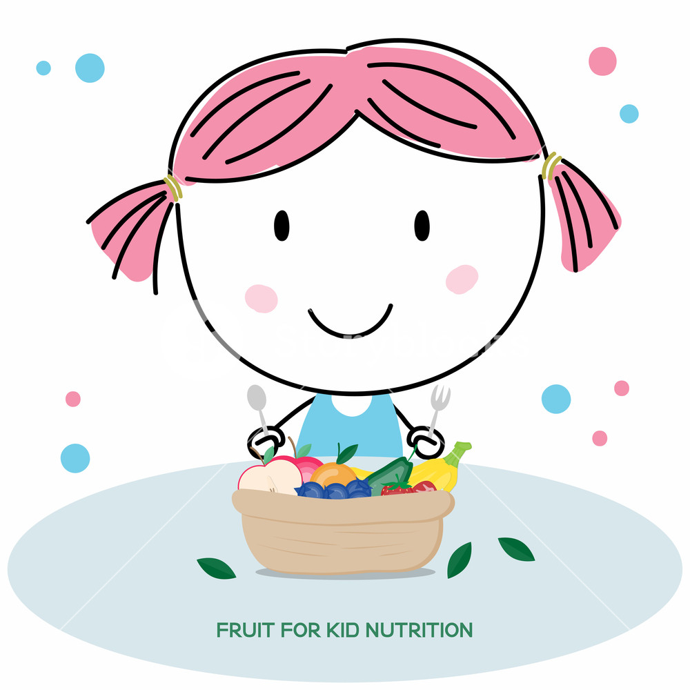 1000x1000 Simple Hand Drawing Cute Kid Cartoon Eating Fruits - Apple Drawing For Kids