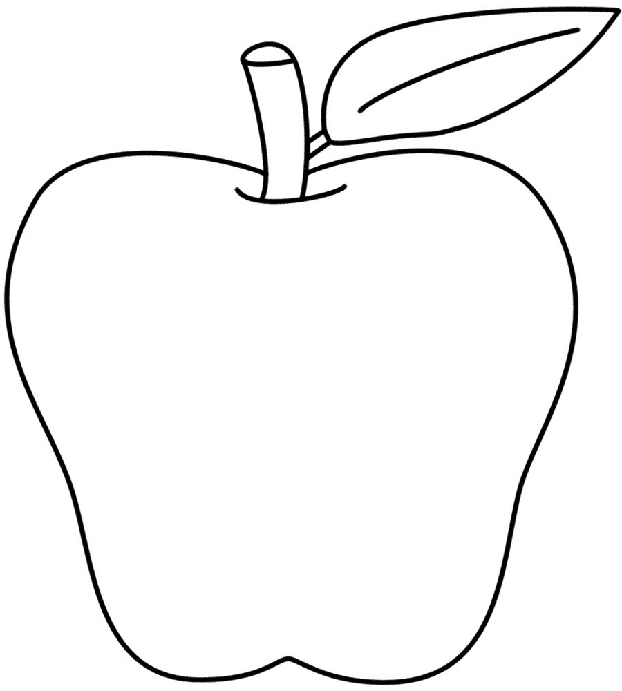 900x1000 Apple Color Pages - Apple Drawing For Kids