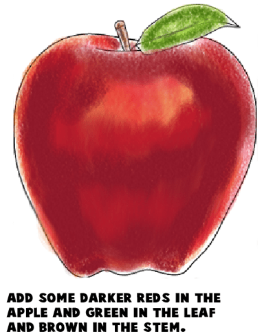 400x486 How To Draw Realistic Or Cartoon Apples With Easy Step - Apple Drawing Images