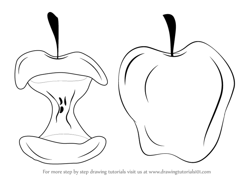 Огрызок яблока рисунок