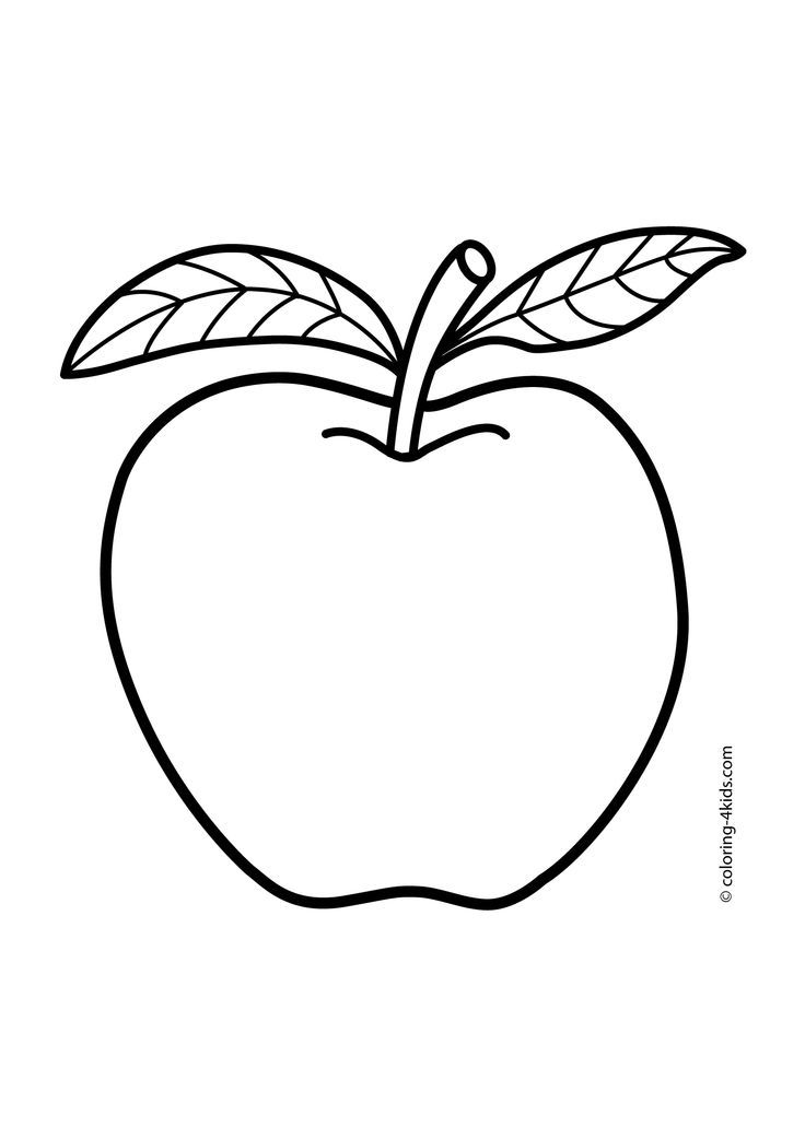 736x1031 Apple Coloring Pages For Kids - Apple Fruit Drawing
