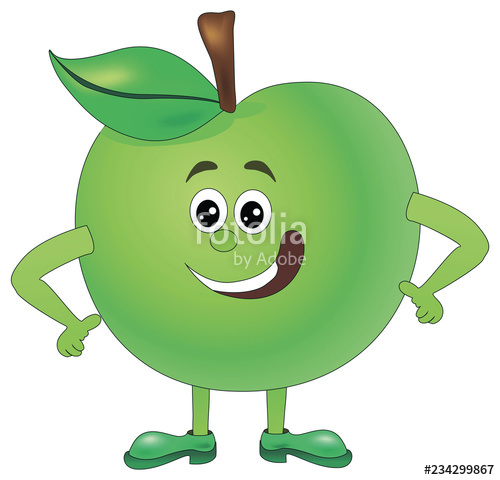 500x480 cartoon funny illustrations apple funny fruit drawing in cartoon - Apple Fruit Drawing