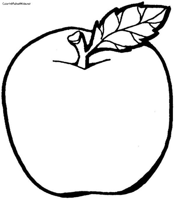 597x681 one on one august fruit coloring pages, apple - Apple Fruit Drawing
