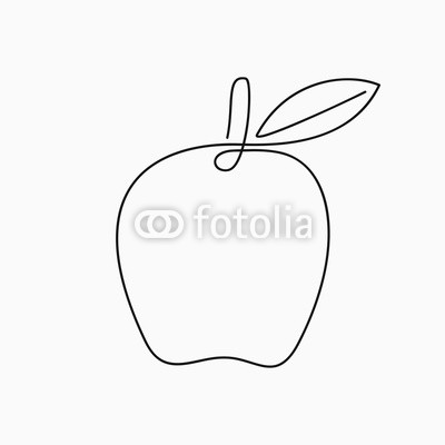 400x400 Apple - Apple Line Drawing