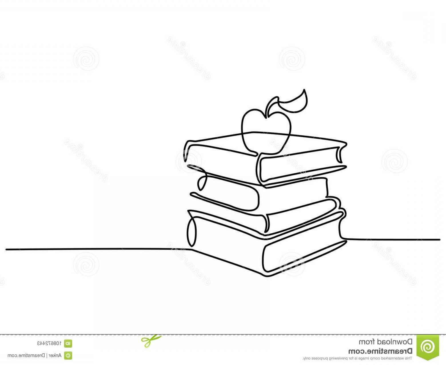 1560x1278 Stack Books Apple Continuous Line Drawing Stack Books Apple Vector - Apple Line Drawing