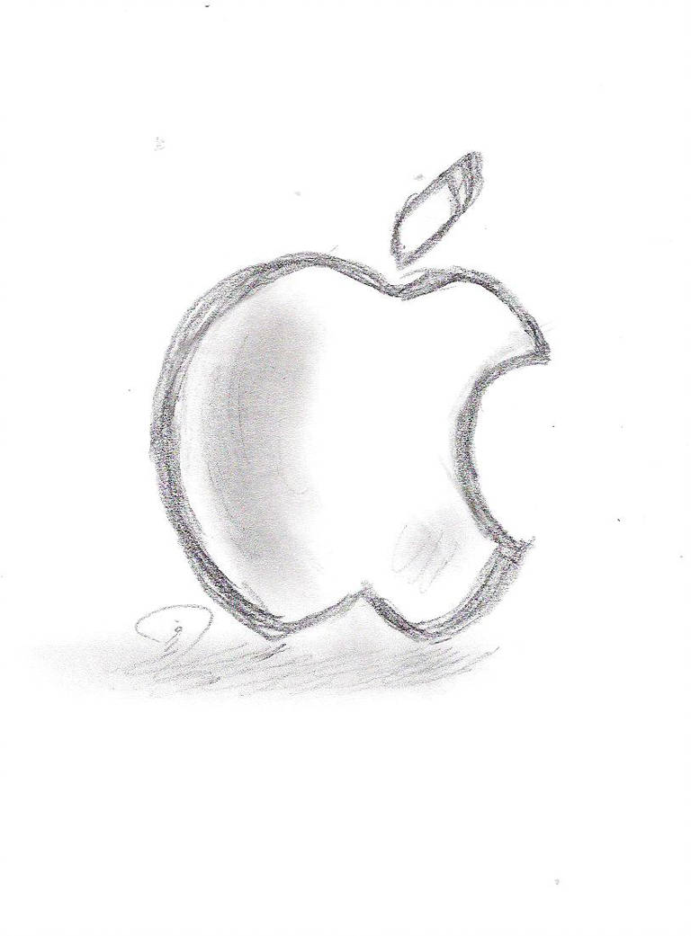 Apple Logo Drawing at PaintingValley.com | Explore collection of Apple ...