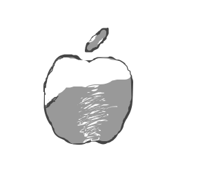 300x250 apple logo with no bytes taken out drawing - Apple Logo Drawing