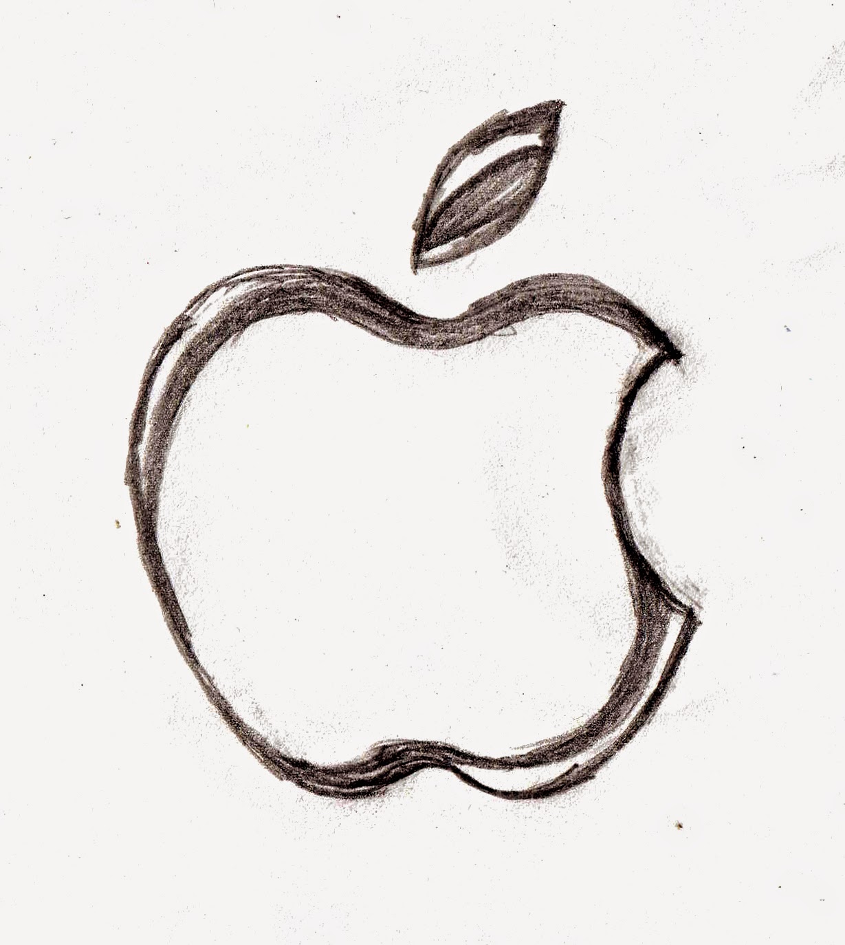 1229x1374 Draw Apple Logos - Apple Logo Drawing