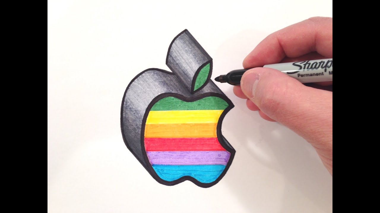 1280x720 how to draw the apple logo in color - Apple Logo Drawing