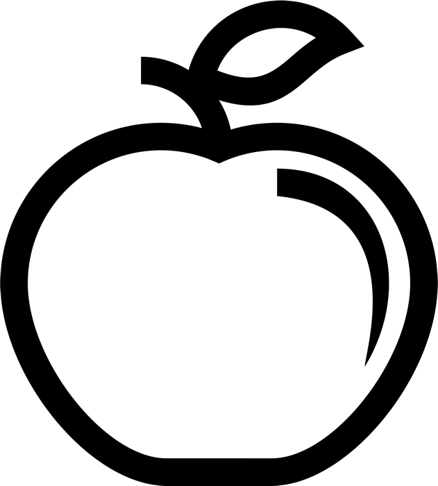 631x700 Apple Outline Rubber Stamp Food Stamps Fruit And Vegetable - Apple Outline Drawing