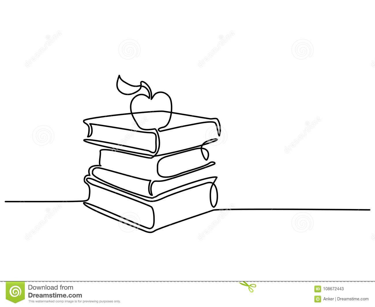 1300x1065 apple pro sketch drawing inspirational stack of books with apple - Apple Outline Drawing