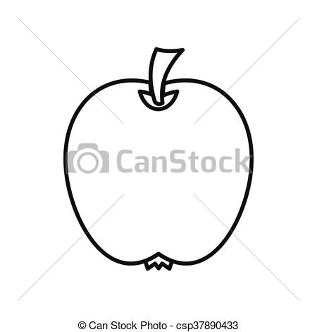 450x470 apple icon, outline style apple icon in outline style isolated - Apple Outline Drawing