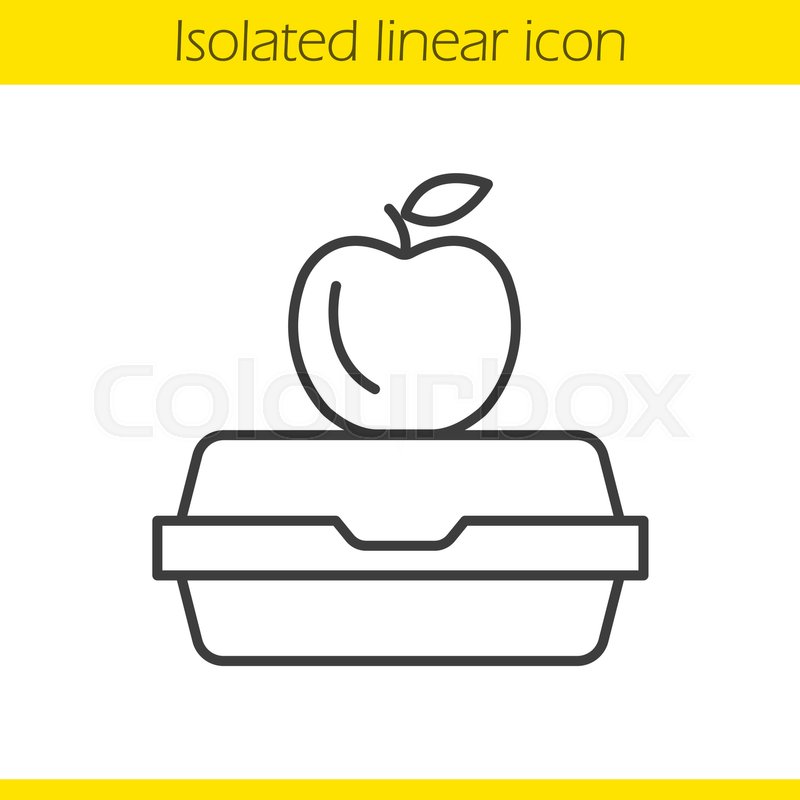 800x800 Lunchbox Linear Icon Thin Line Stock Vector Colourbox - Apple Outline Drawing