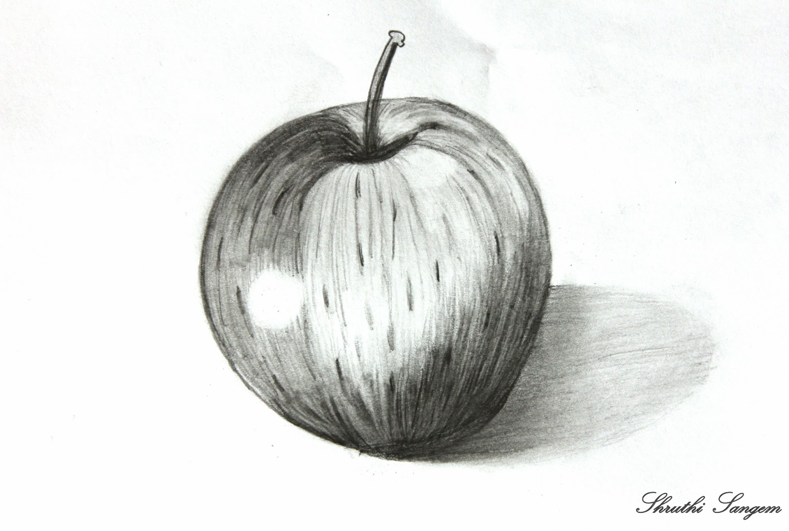 1600x1077 Art And Craft Pencil Sketch Apple - Apple Pencil Drawing