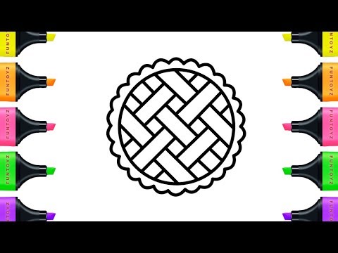 480x360 Coloring Book For Kids How To Draw Apple Pie With Glitter - Apple Pie Drawing