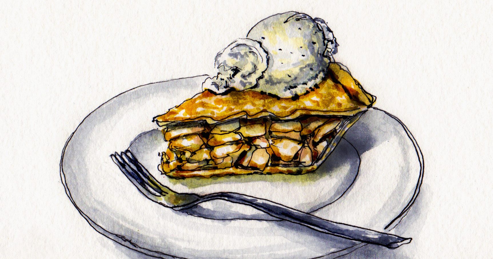 1725x906 Have Your Cake And Draw It Food Illustrators Reflect - Apple Pie Drawing