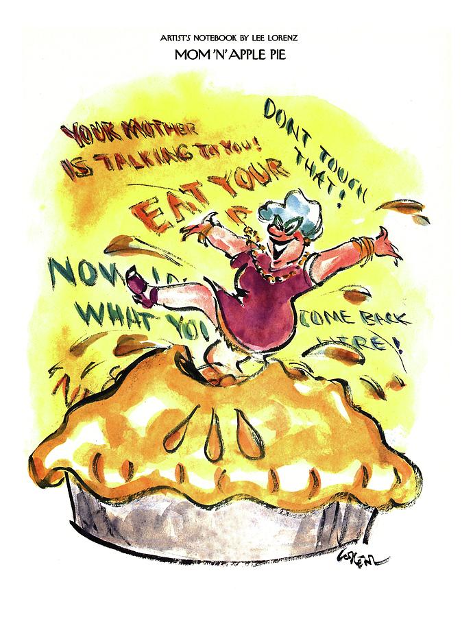 690x900 Mom 'n' Apple Pie Drawing - Apple Pie Drawing