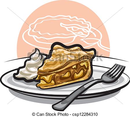 450x404 Piece Of Apple Pie With Sour Cream - Apple Pie Drawing