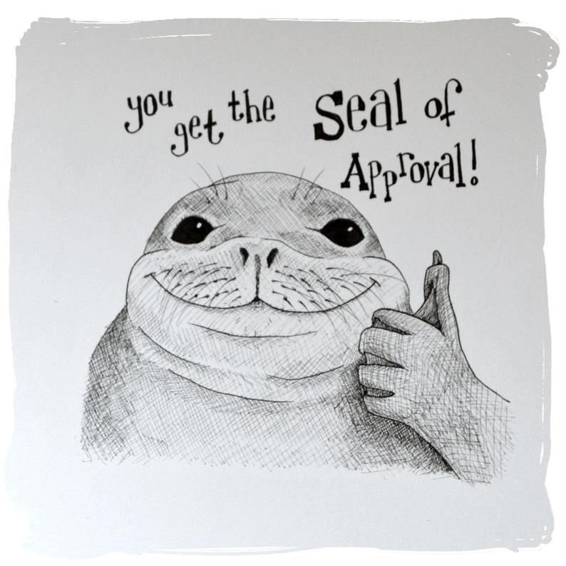 794x794 original seal of approval drawing or of etsy - Approval Drawing