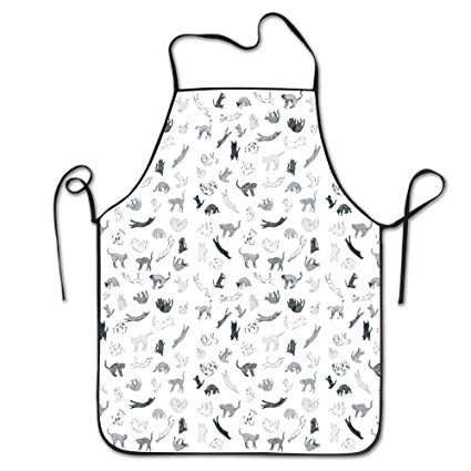 425x425 unisex kitchen aprons cats drawing chef apron cooking - Apron Drawing
