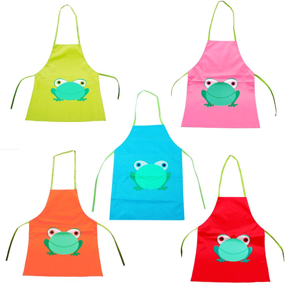 1000x1000 behogar unisex new cute kids children waterproof apron frog - Apron Drawing