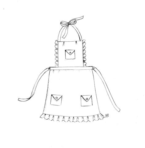 471x480 biscuit baker's apron card pattern - Apron Drawing