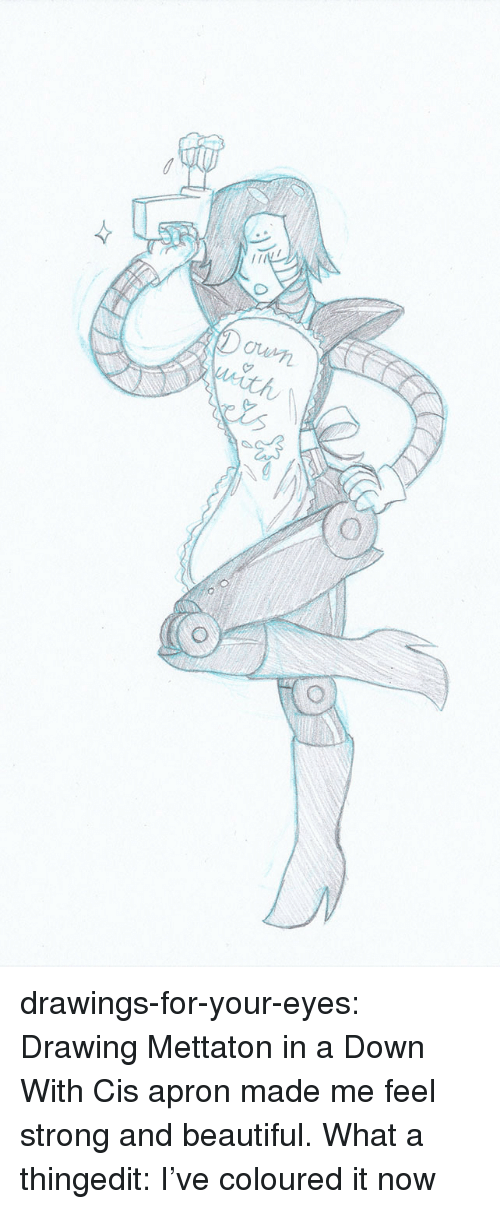 500x1209 drawings for your eyes drawing mettaton in a down with cis apron - Apron Drawing