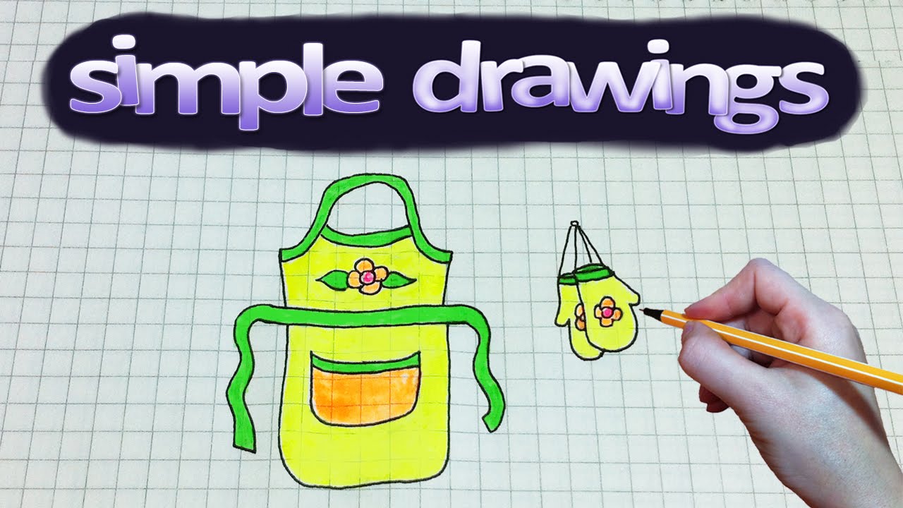 1280x720 simple drawings - Apron Drawing