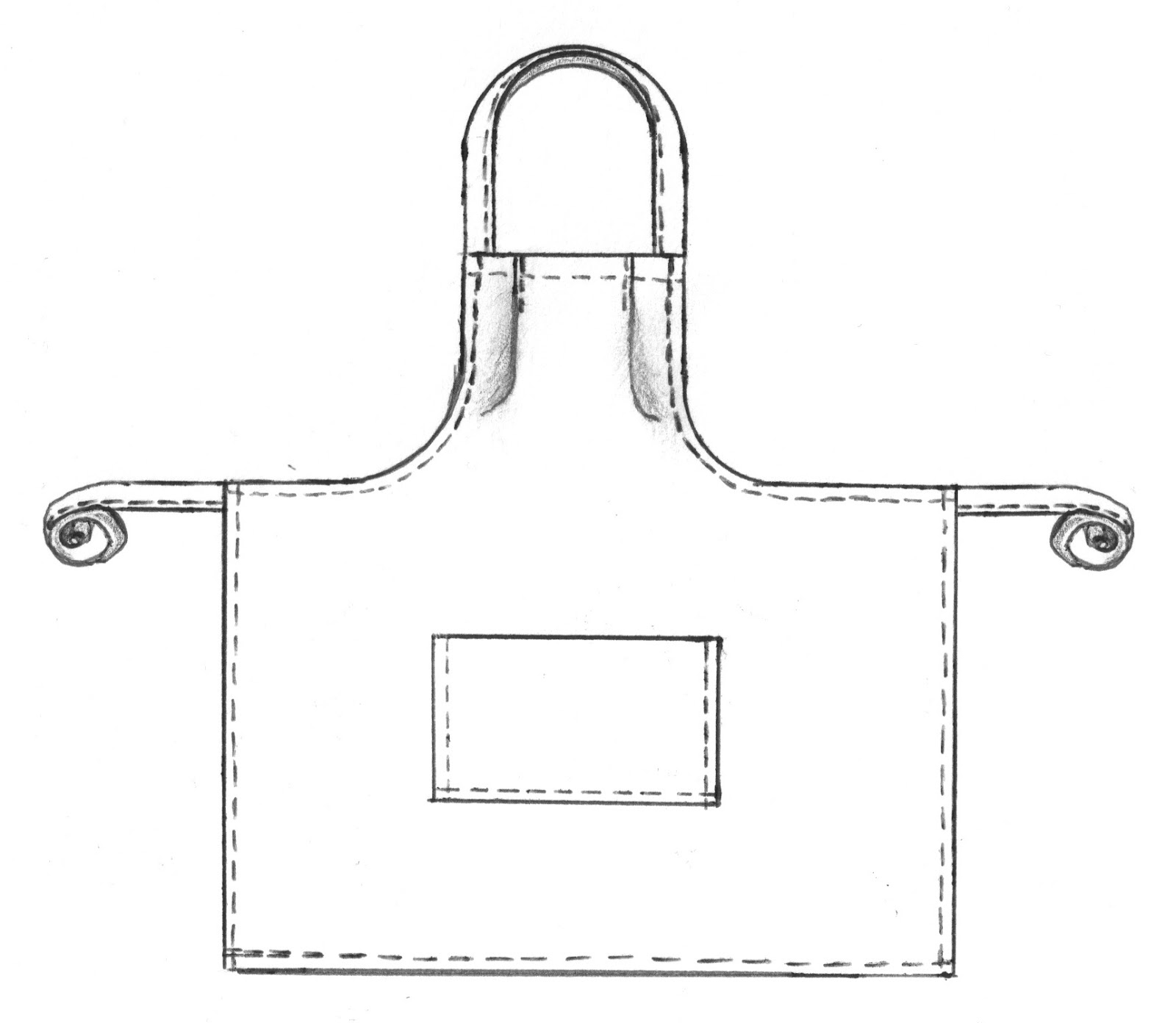 1600x1392 apron drawing technical for free download - Apron Drawing