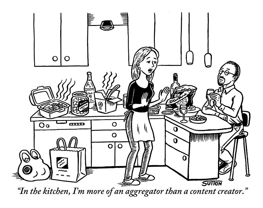 900x714 a stressed out looking woman wearing an apron drawing - Apron Drawing