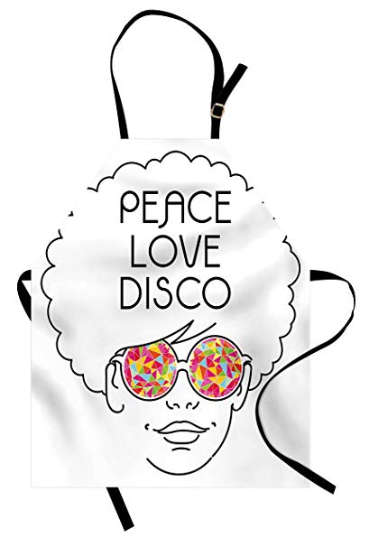 409x606 ambesonne party apron, drawing of a girl with afro - Apron Drawing