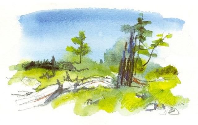 640x404 splash and scribble wet watercolor and aquarelle pencils - Aquarelle Drawing