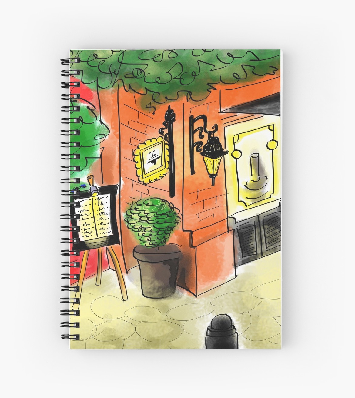 1171x1313 aquarelle drawing inspired on streets of santiago, chile spiral - Aquarelle Drawing