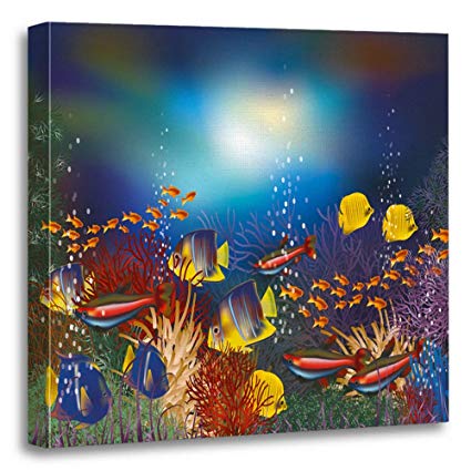 425x425 emvency painting canvas print artwork decorative print - Aquarium Drawing