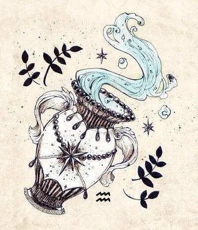 400x466 drawing object is so excited drawings paintings aquarius - Aquarius Drawings